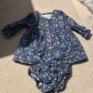 Floral Blue Kids Dress Set